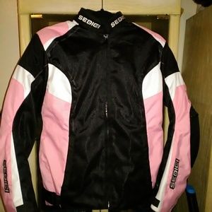 Women's leather motorcycle jacket